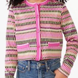 Scoop Long Sleeve Cropped Button Cardigan Girls Size Large